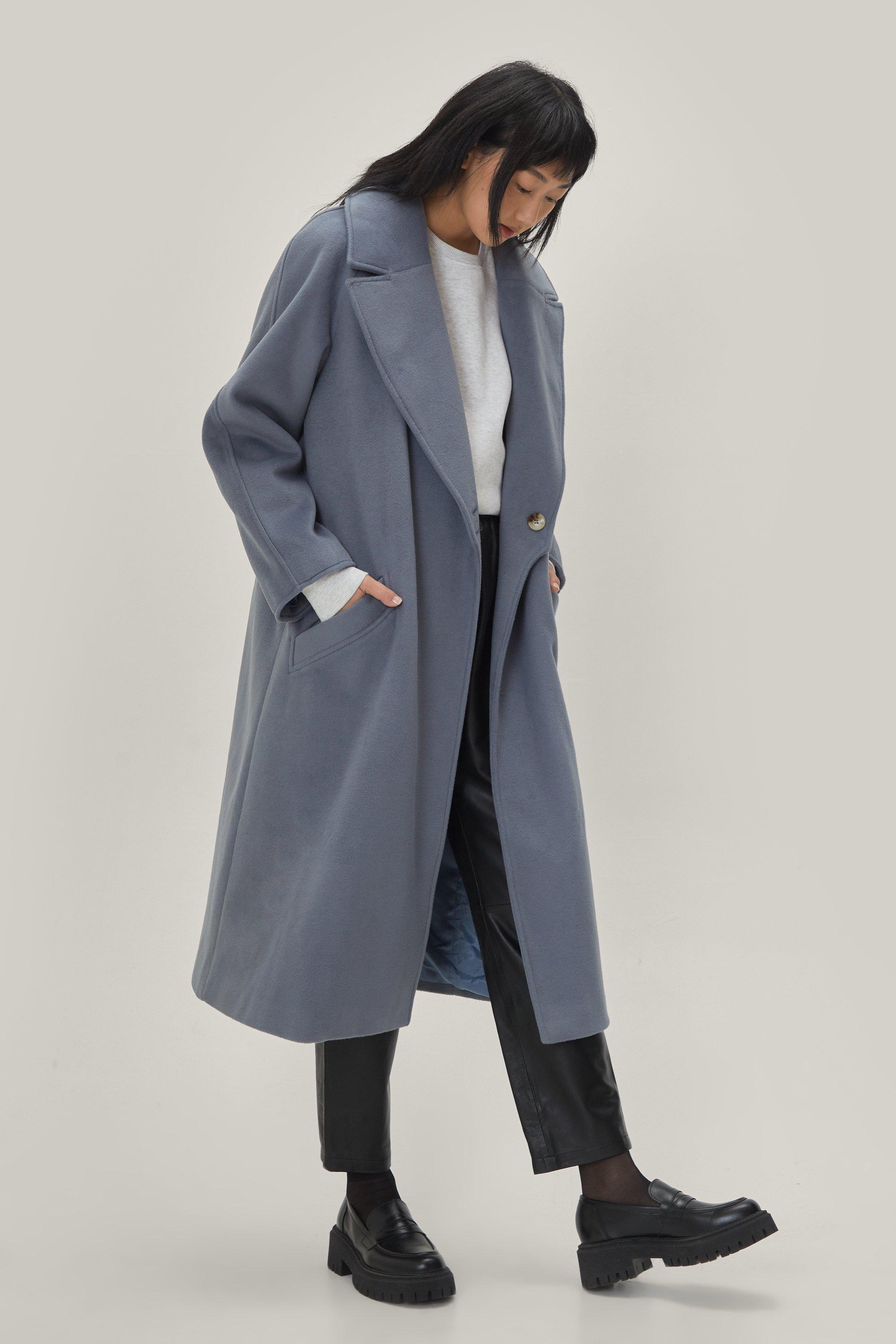 Grey wool 2024 duster coat